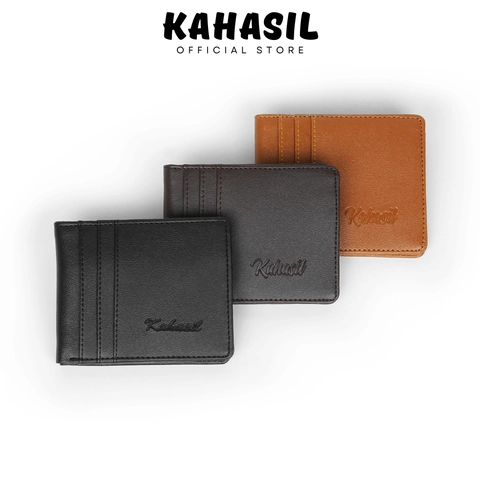 KAHASIL - Dompet Lipat Pria Pendek Bahan Kulit PU Leather KHDP05